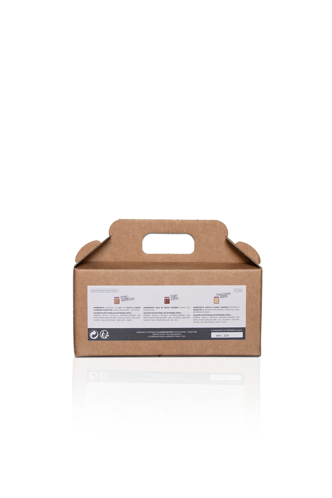 Coffret dégustation 3 petits pralinés à tartiner - 3 x 125g - Cupkie Paris